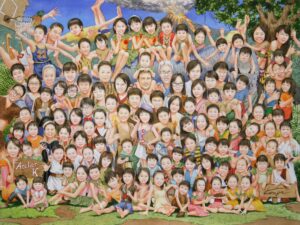 人と恐竜が一緒に住んでいる！まるでFlintstonesの世界だね